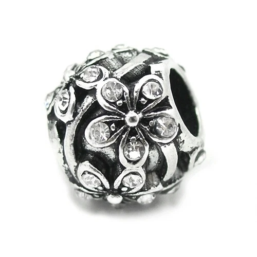 Anhänger Charms Bead Element Blüten mit Zirkonia Damen Modeschmuck Accessoires - Bild 4 von 4