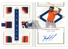 Yordan Alvarez 2020 National Treasures Six Pack Rookie Patch Auto Booklet 3/10