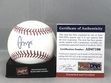 FRANCISCO MEJIA SIGNED OML BASEBALL CLEVELAND INDIANS PSA DNA CERT