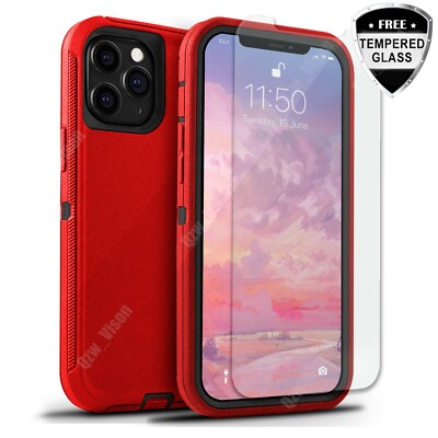 For iPhone 16 15 14 13 12 11 Pro Max X 7 8 Plus Shockproof Case Screen Protector