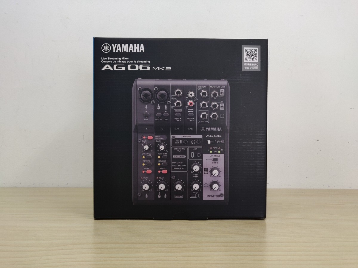 YAMAHA AG06 AG06MK2 B Black 6ch Live Streaming Mixer USB Audio Interface  NEW BOX