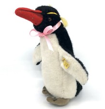 Steiff Peggy Penguin Plush 27cm 11in 1980s ID Button Tag Beak Holes Vtg