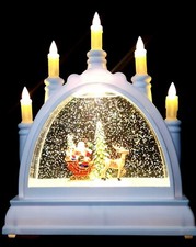 Christmas Snow Globe LED Lantern Swirling Glitter Candles Lantern In Box Battery