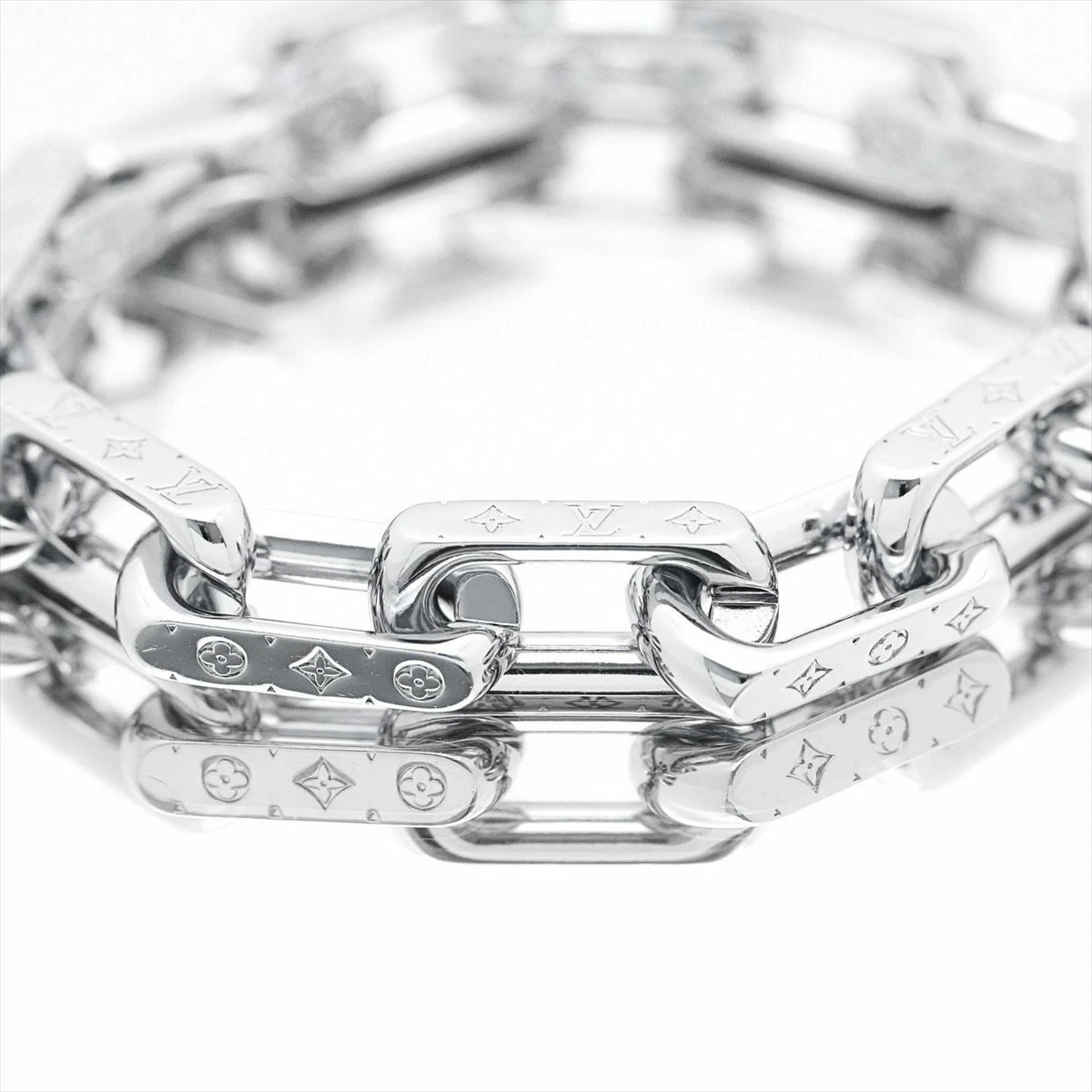 Pre-owned Louis Vuitton Monogram Chain Bracelet Silver