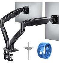 Dual Desk Monitor Stand, for Two 13-35" Screens with USB, Height Adjustable U...