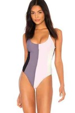 Pilyq L45504 Womens Amethyst Colorblock Farrah One Piece Size S