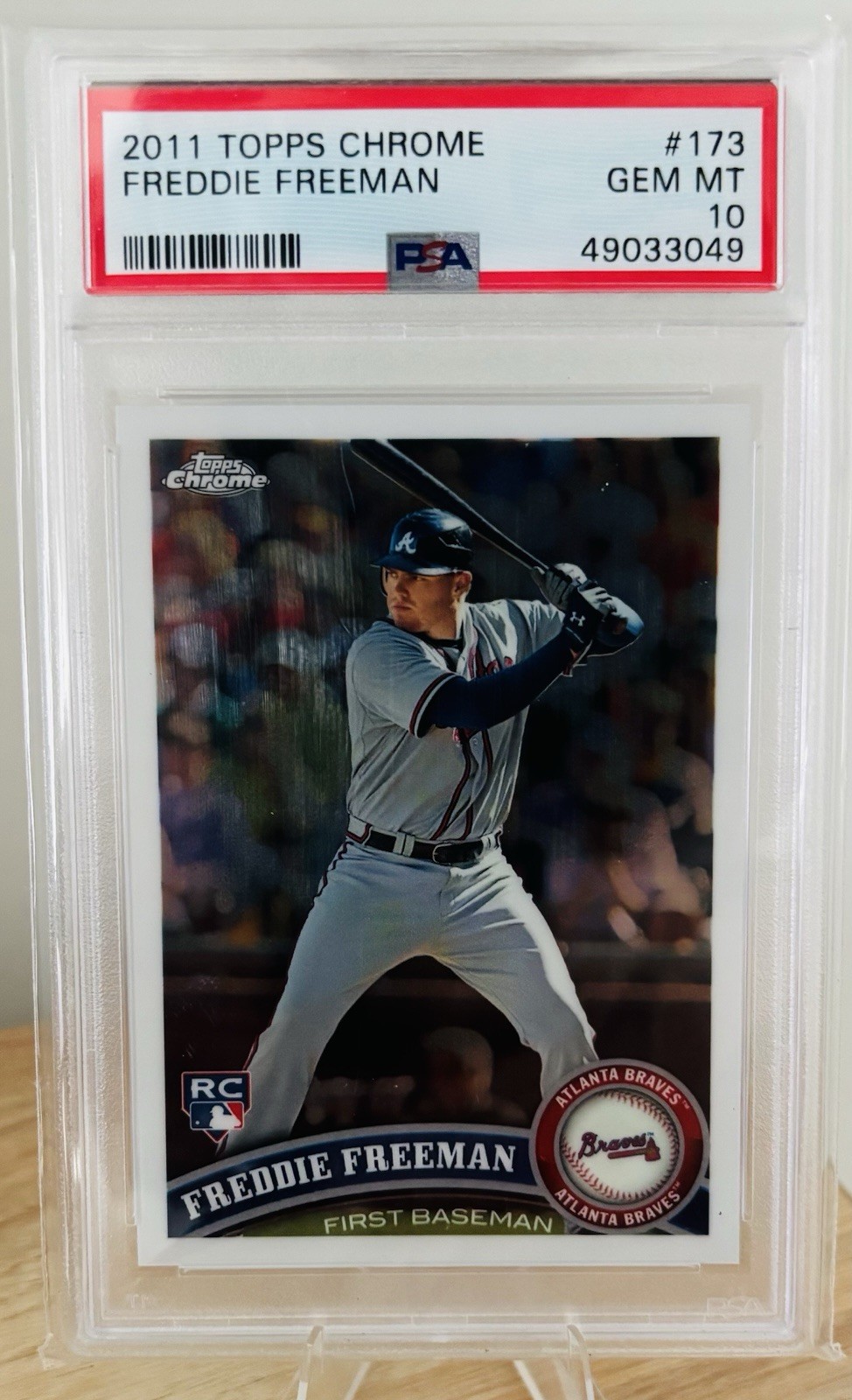 Freddie Freeman 2011 Topps Chrome #173 Base Rookie PSA 10 Braves Dodgers ππ₯π view 1