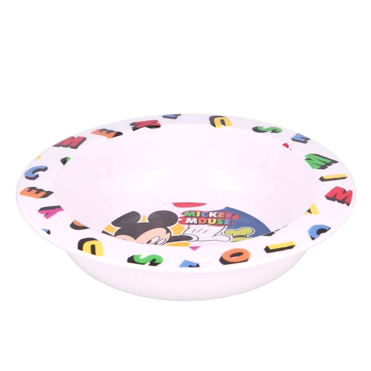 Assiette Mickey Mouse blanche en plastique sans BPA pour bébé