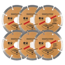 115mm 4.5" Angle Grinder Blades Diamond Discs Masonry Stone Cutting Pack of 6