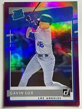 Gavin Lux 2020 Panini Donruss Rated Rookie PURPLE HOLO #44 RC Baseball Card. rookie card picture