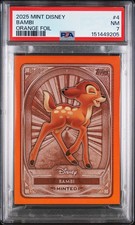 2025 TOPPS MINT DISNEY ORANGE FOIL #4 BAMBI 14/25 PSA 7
