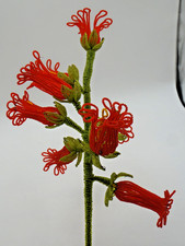 VINTAGE FRENCH GLASS BEADED FLOWERS HANDMADE