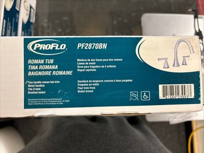 NEW, PROFLO PF2870RB Two Handle Roman Tub Filler Faucet 3 Hole