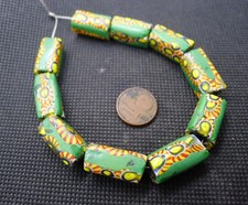 Perles MILLEFIORI Verre Murano Collier Bijou Ancien Afrique Venetian Glass Beads