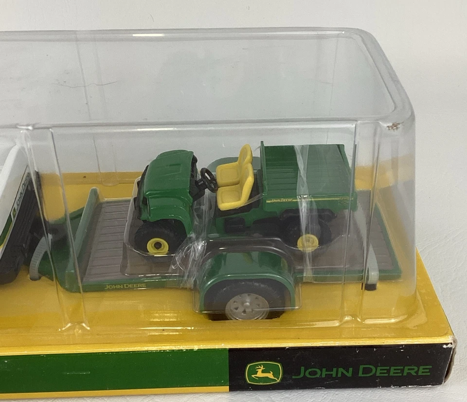 Juego de transporte camioneta pickup Ertl John Deere blanca remolque Gator UTV vehículo utilitario Foto 3 de 4