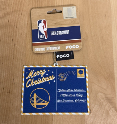 NBA Golden State Warriors ornament Postcard Christmas (FOCO) NWT