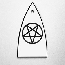 GUITAR TRUSS ROD COVER - Engraved Etched - Fits ESP LTD - PENTAGRAM 666 - WHITE