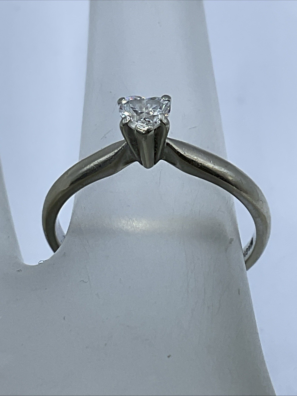 MAGIC GLO Engagement Ring Solid 14K White Gold So… - image 1