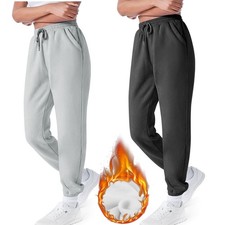Women Winter Warm Thermal Joggers Sweatpants Fleece Lined Thick Causal Gym Pants