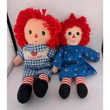 Vintage Raggedy Ann And Andy Dolls Cloth Doll Soft Ragdolls