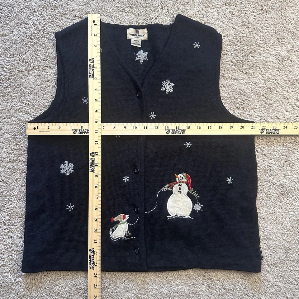 Chaleco vintage Woolrich negro bordado para mujer talla grande Foto 2 de 4