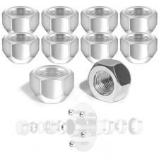 10 PCS 1/2-20 Inch Zinc-Plated Steel Trailer 509 Lug Nuts fit for 1/2" Wheel ...