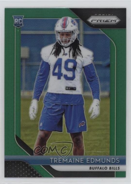 2018 Panini Prizm Rookie Green Prizm Tremaine Edmunds #247 Rookie RC rp9