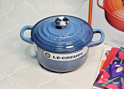 Le Creuset 14cm 1 Qt Signature Round Dutch Oven Marine Blue NIB / 3-Day Shipping