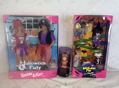 Barbie Halloween Doll Bundle MIB Ken Kelly And Friends Party Trick Or Treat