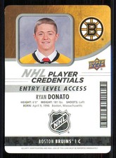 2018-19 Upper Deck MVP NHL Entry Level Access #NHLRD Ryan Donato