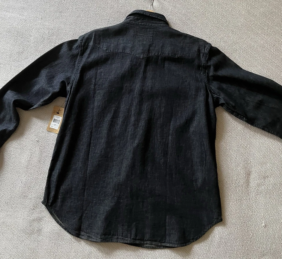 全新 RALPH LAUREN 男式 XL 深蓝色牛仔衬衫 - 原装。 125 美元-标签-豪华!! — 第 2/4 张图片