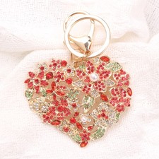 Ornate Rhinestone Heart Keychain: Elegant Daily Accessory, Ideal Gift