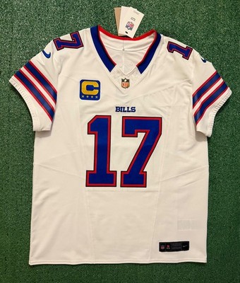 Gold Shield Josh Allen Buffalo Bills White Nike Vapor Fuse Elite Jersey Sz 44/L