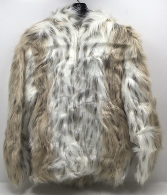 Donna Salyers Fabulous Furs Women s Snow Lynx Hooded Zip Parka Size Small