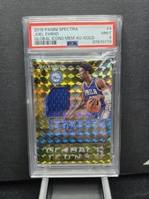 2016-17 Panini Spectra Joel Embiid Global Icons Gold Patch Auto /10 PSA 9