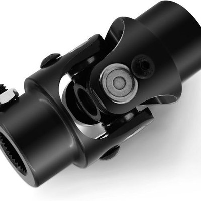 3/4'' Round x 3/4'' -30 Spline Universal Joint Single U Joint Shaft, Total Black: