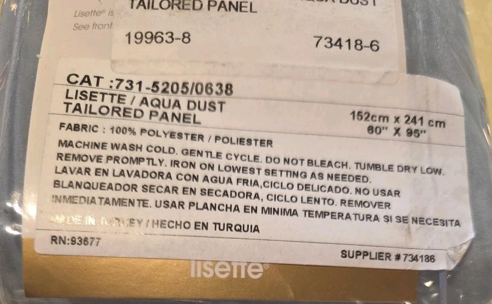 JC Penney Rod-Pocket Panel Aqua Dust 60" X 85" NEW - Image 4 of 4