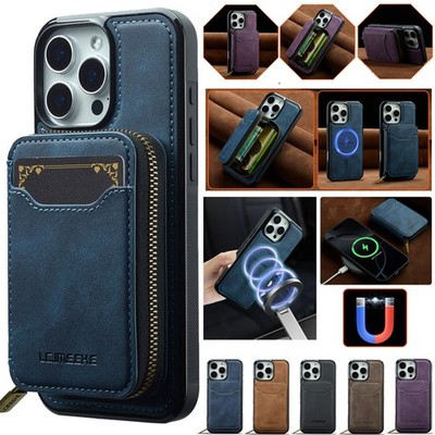 Für iPhone 17/16/15/14/13/12 Schutzhülle MagSafe 2-in-1 Brieftasche Hülle Case