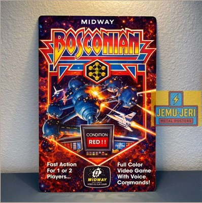 Bosconian Midway Retro Arcade Video Game Metal Tin Sign Poster 20x30cm Decor