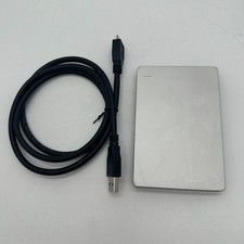 Seagate Backup Plus Slim 1TB External HD for Mac SRD00F1 USB 3.0 - Silver Tested
