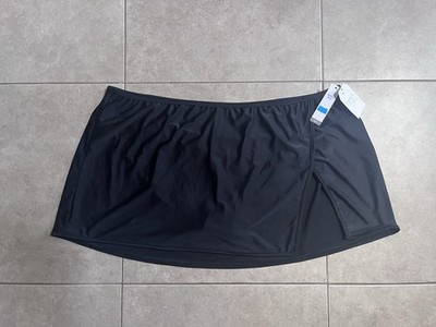 NWT black swim skorts skirt bottom side slit design Swim Separates 2X 20W-22W