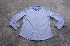 Rhone Shirt Mens Medium Blue Button Up Commuter Performance Stretch Lightweight