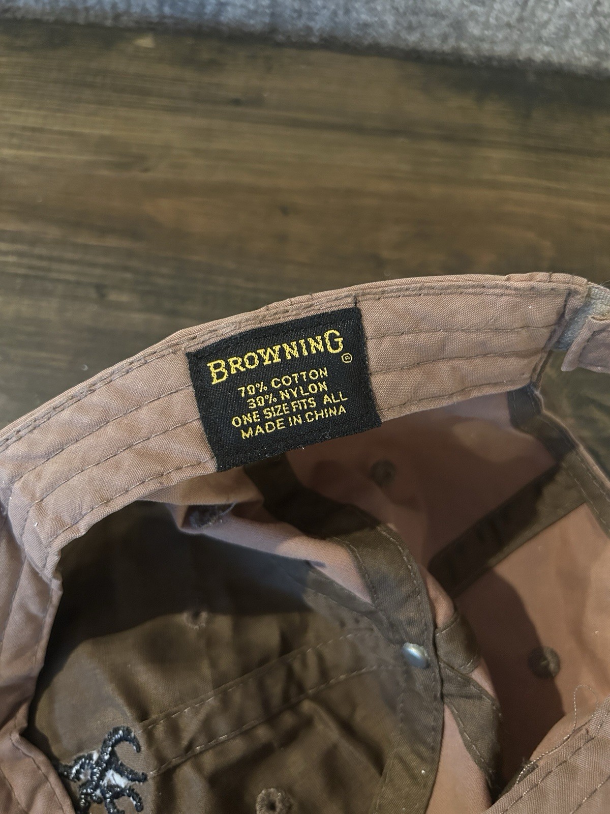 Browning Logo Strapback Hat Solid Brown One Size … - image 6