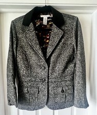 Cabi Anthropologie Ballroom Tweed Blazer Jacket Preppy, Quiet, Luxurious