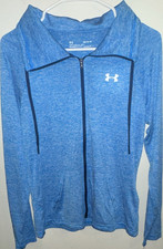 Under Armour Heat Gear Women's Size Medium Blue Full Zip Loose Fit Active Jacket