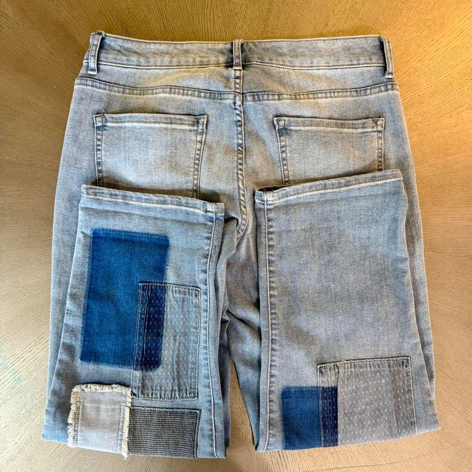 LOGO Lavish by Lori Goldstein Patchwork Boyfriend Jeans 10P Y2K