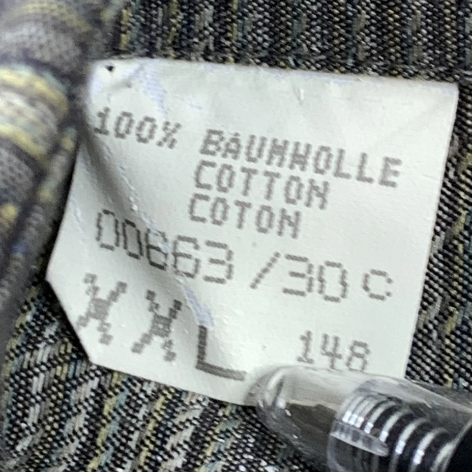 Casa Moda Button Up Shirt Men's XXL Long Sleeve Gray Blue Pattern Casual Cotton - Image 4 of 4