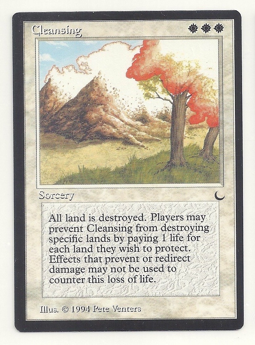 MTG THE DARK: 1x NM Cleansing Magic the Gathering Card Destroy All Lands Prevent