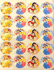 SET of 40- 2 inch PRINCESS 2 ADHESIVE STICKERS