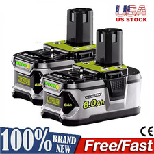 2PACK For RYOBI 18V 8.0Ah P108 High Capacity Battery 18Volt Lithium-Ion One Plus
